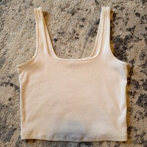 Abercrombie & Fitch Ribbed White Tank Top